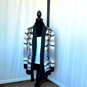 Belldini Aztec Southwestern Open Front Heavy Knit Cardigan